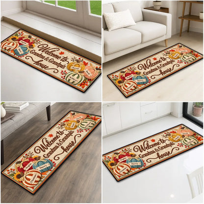 Personalized Premium Doormat, Welcome to Grandma & Grandpa's House, Autumn Pumpkin Creative Gift
