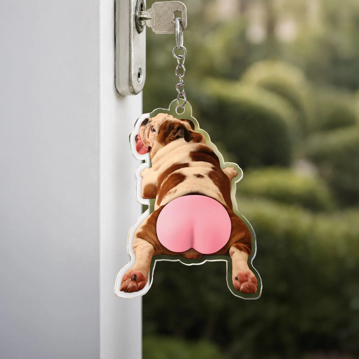 Silicone Butt Acrylic Keychain With Custom Pet Photo, Funny Pink Butt, Creative Gift for Pet Owners