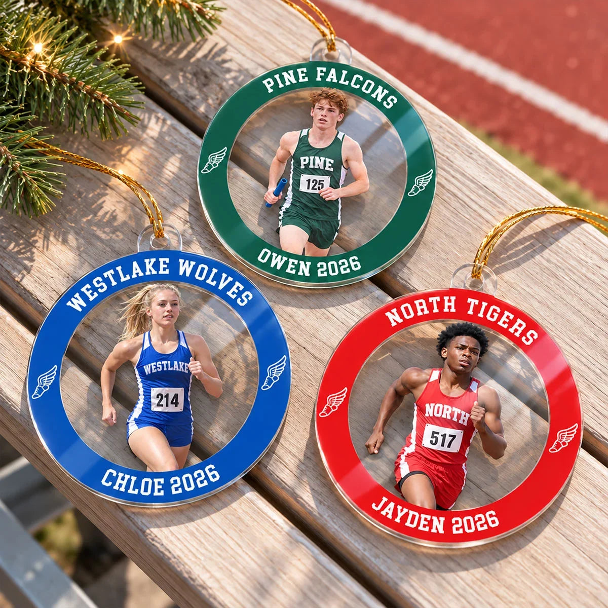 Personalized Acrylic Ornament, Proud Medal-Holding Athlete Keepsake, Creative Christmas Gift for Family