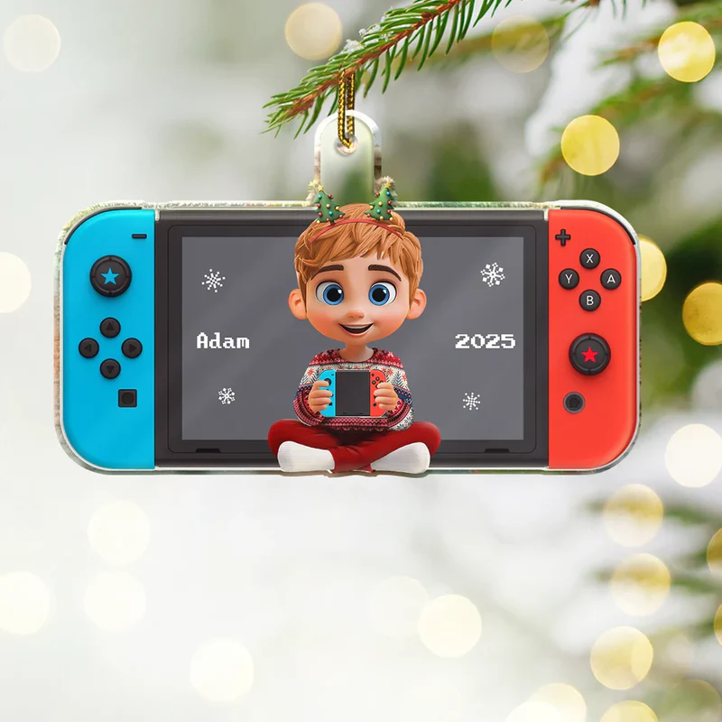 Gaming Themed Acrylic Ornament with Cute Character Design – Perfect Gift for Game Lovers