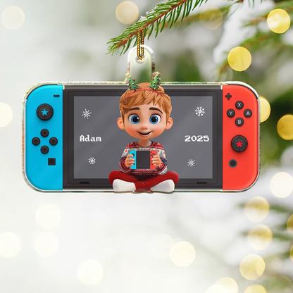 Gaming Themed Acrylic Ornament with Cute Character Design – Perfect Gift for Game Lovers