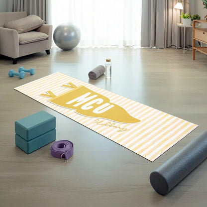 Custom Yoga Mat for School Spirit, Varsity Pennant Style Creative Gift for Students & Alumni