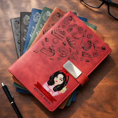 Personalized Metal Buckle Notebook Set, Recipe Book for Home Cooks, Unique Creative Gift