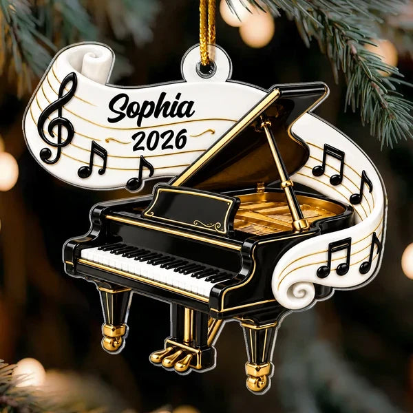 Personalized Music Acrylic Ornament, Instrument Design for Christmas Trees, Unique Gift for Band Students and Teachers