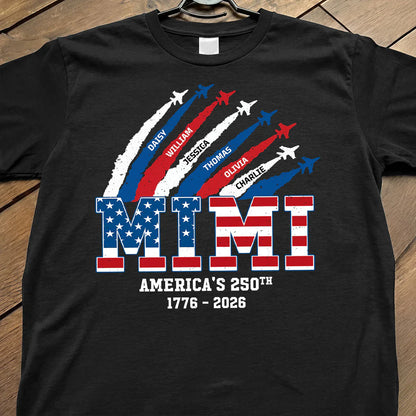 Nana Classic Tee, Personalized Family Pride With Jet Flyover, Creative Patriotic Gift For Grandma