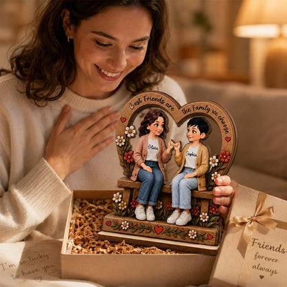 Personalized Wooden Plaque, Pinky Promise Friends, Unique Creative Gift for a Close Friend