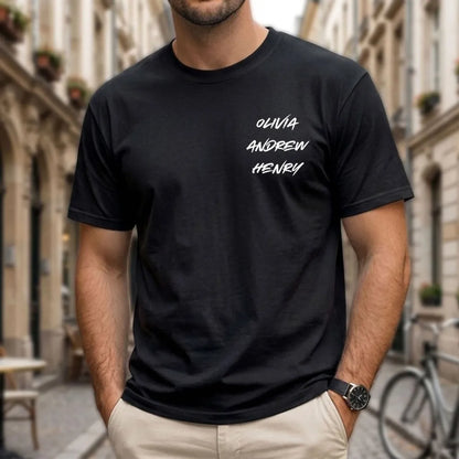 Personalized Smile In My Mugshot Dual Print Classic Tee, Protective Parent Humor, Creative Gift for Dad