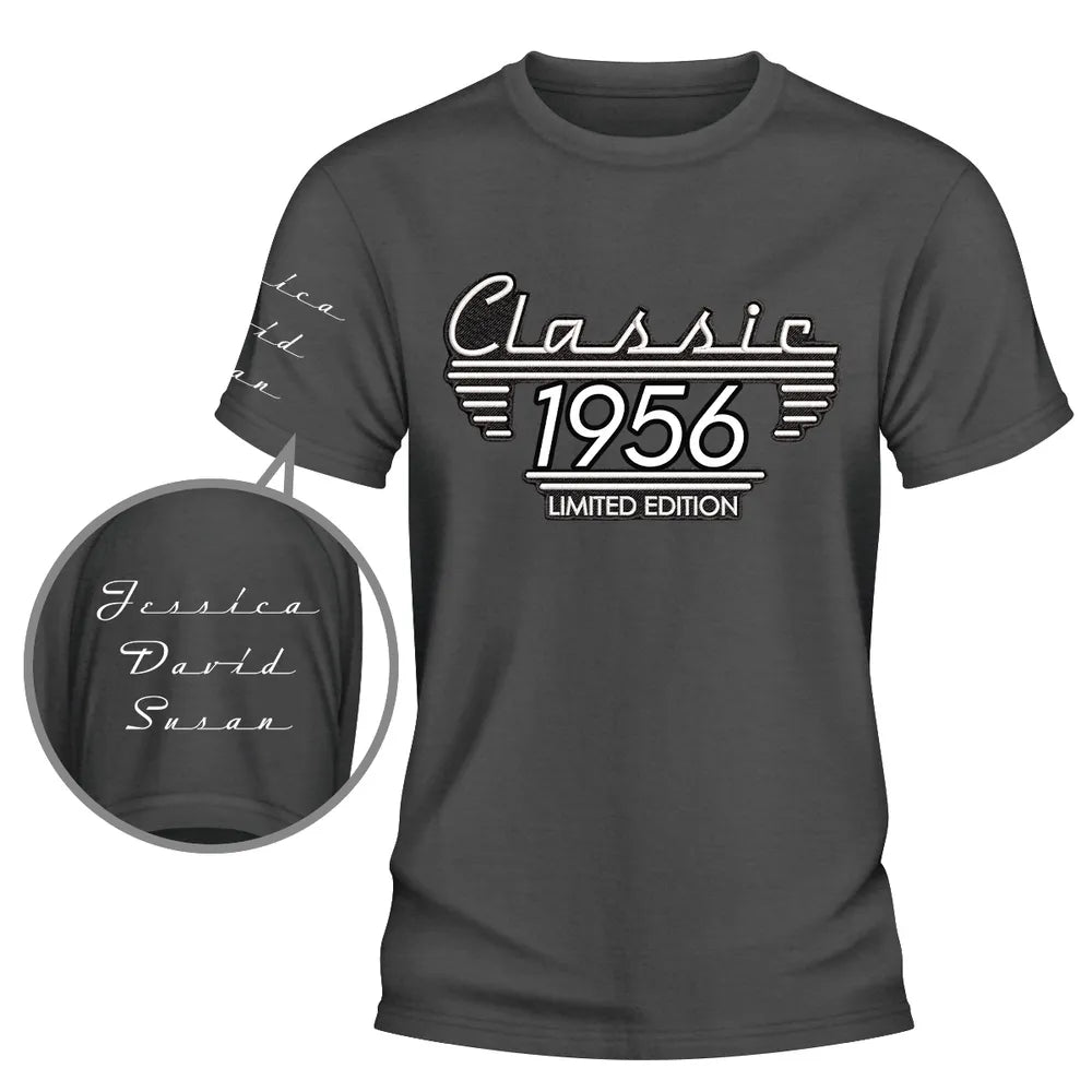 Custom Dual Print Classic Tee with Vintage Black & White Style, Creative Gift for Him with a Personal Touch