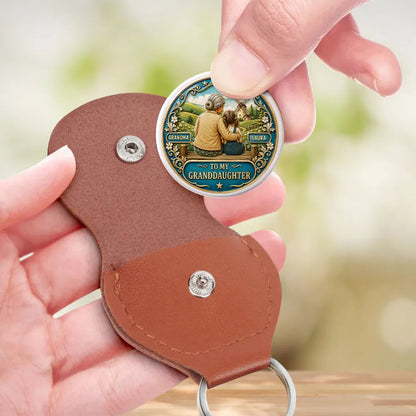 Personalized Pocket Hug for Granddaughter, Teal and Gold Grandma Embrace, Creative Gift with I'm Always with You Message