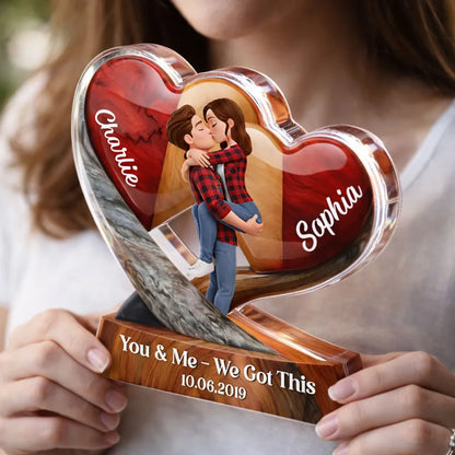 You & Me We Got This Personalized Shaped Acrylic Block Plaque Romantic Couple Keepsake Valentine's Day Gift