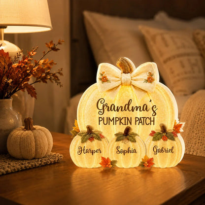 Grandma's Pumpkin Patch Acrylic Light Box, Warm Autumn Keepsake, Creative Personalized Gift for Grandma