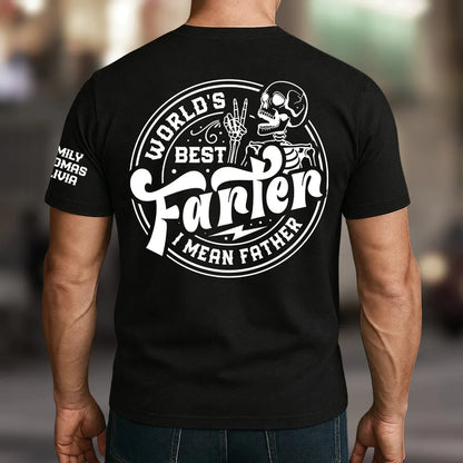Dual Print Classic Tee for Father, Custom Skeleton Dad Joke Shirt, Creative Gift for Everyday Laughs