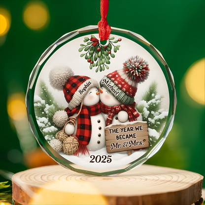 Silver Capped Glass Ornament – The Year We Became Mr. & Mrs., Perfect Christmas Gift for Couples & Newlyweds