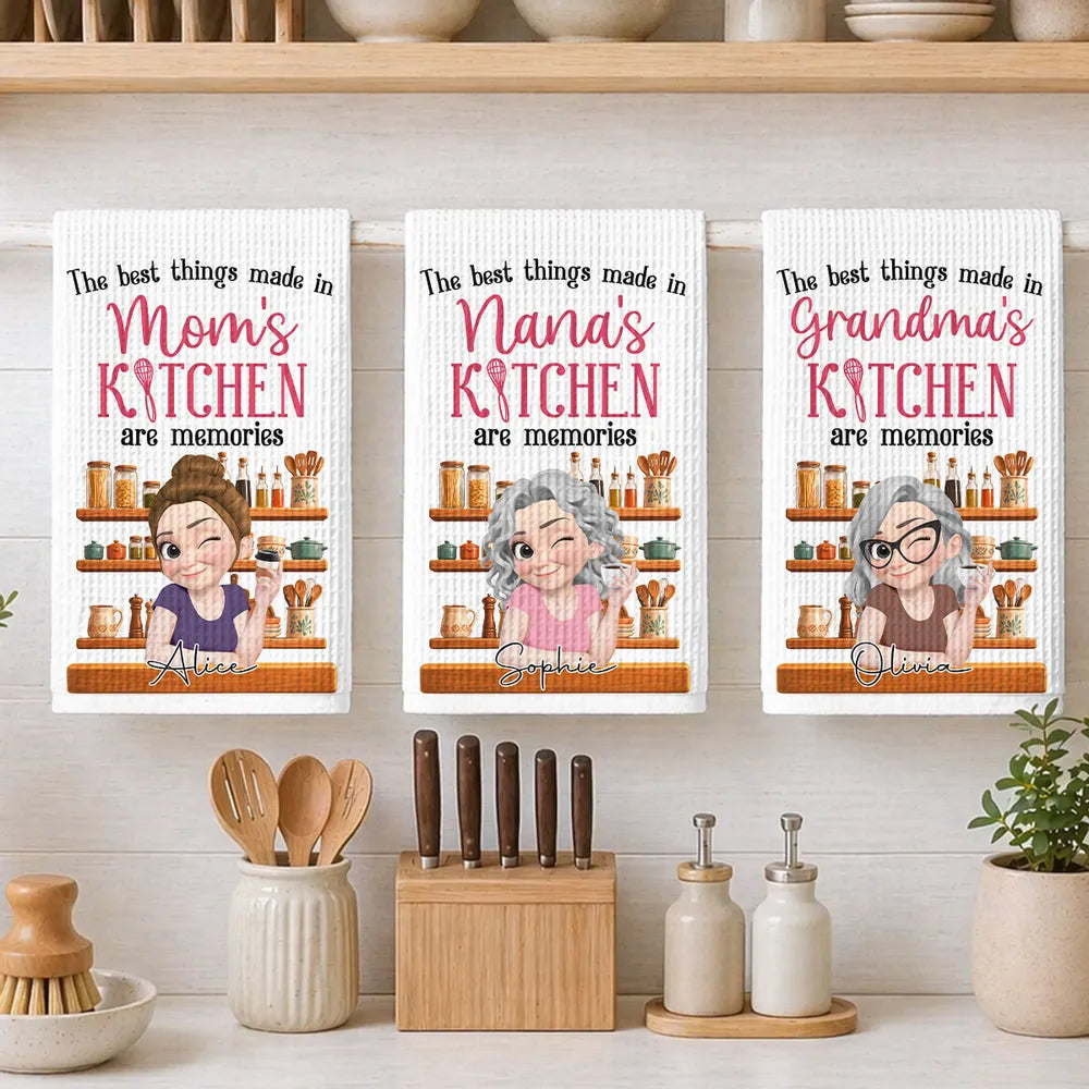 Custom Kitchen Towel With Nana's Kitchen Quote, Heartwarming Unique Gift For Grandma