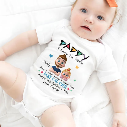 Short Sleeve Baby Onesie, Colorful Daddy Design, Creative Gift for New Dad With Sweet Baby Style