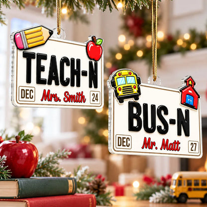 Personalized Acrylic Ornament, Colorful Career Keepsake for Nurses Teachers & Bus Drivers, Creative Christmas Gift