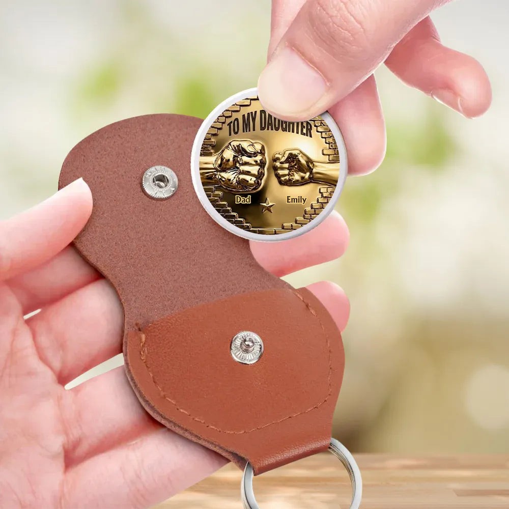 To My Daughter Pocket Hug, Custom Love Token with Encouraging Quote, Creative Gift She Can Carry