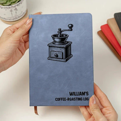 Personalized Coffee-Roasting Leather Journal, Earthy Brewing Keepsake, Creative Gift for a Friend or Dad