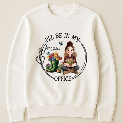 Personalized Gardener Classic Tee I'll Be In My Office Cute Cartoon Garden Scene - Unique Gift for Plant Lovers