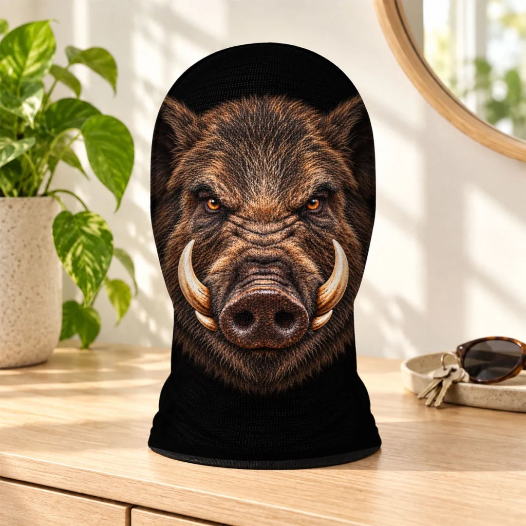 Mesh Print Balaclava Hat, Personalized Woodland Animal Face, Creative Gift for Friends and Wildlife Fans