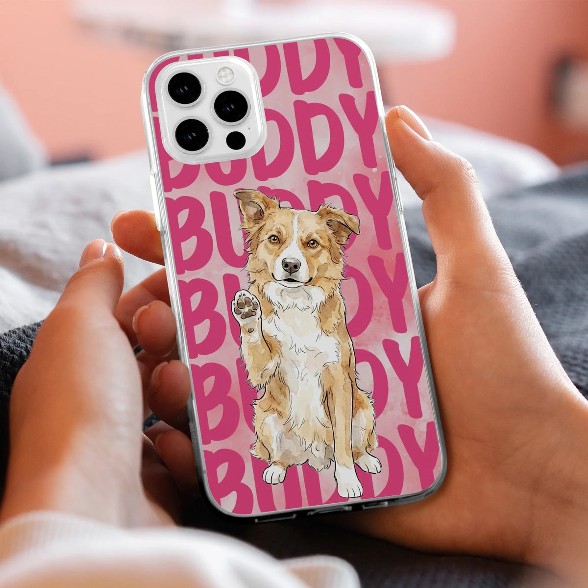 Custom Pet Portrait Clear TPU Phone Case, Personalized Watercolor Style Unique Gift for Dog & Cat Lovers