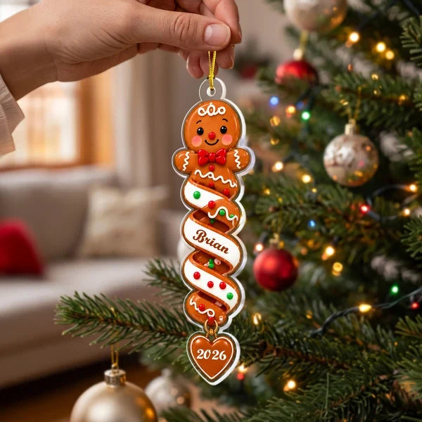 Personalized Acrylic Ornament, Colorful Spiral Christmas Characters, Unique Creative Gift for Kids