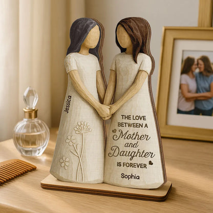Mother and Daughter Forever Keepsake Wooden Plaque, Personalized Rustic Home Decor, Thoughtful Unique Gift for Mom from Daughter