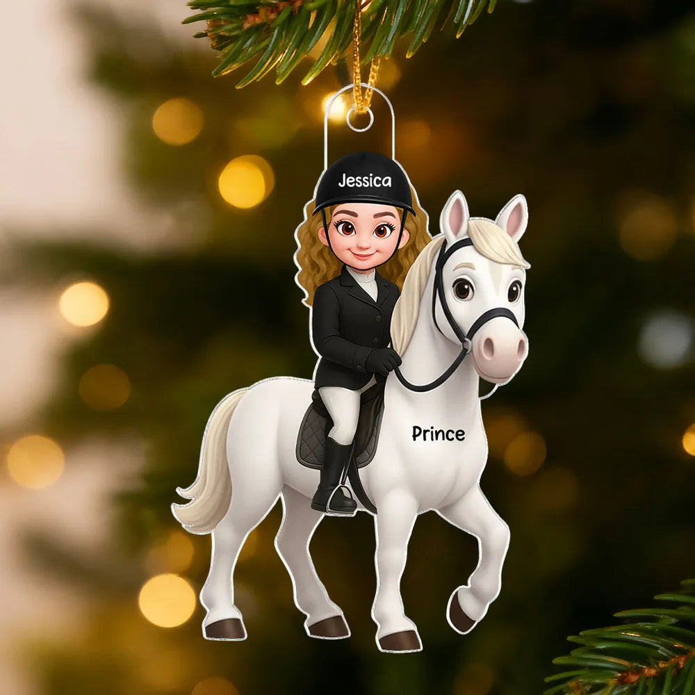 Custom Equestrian Riding Ornament for Christmas Tree Décor