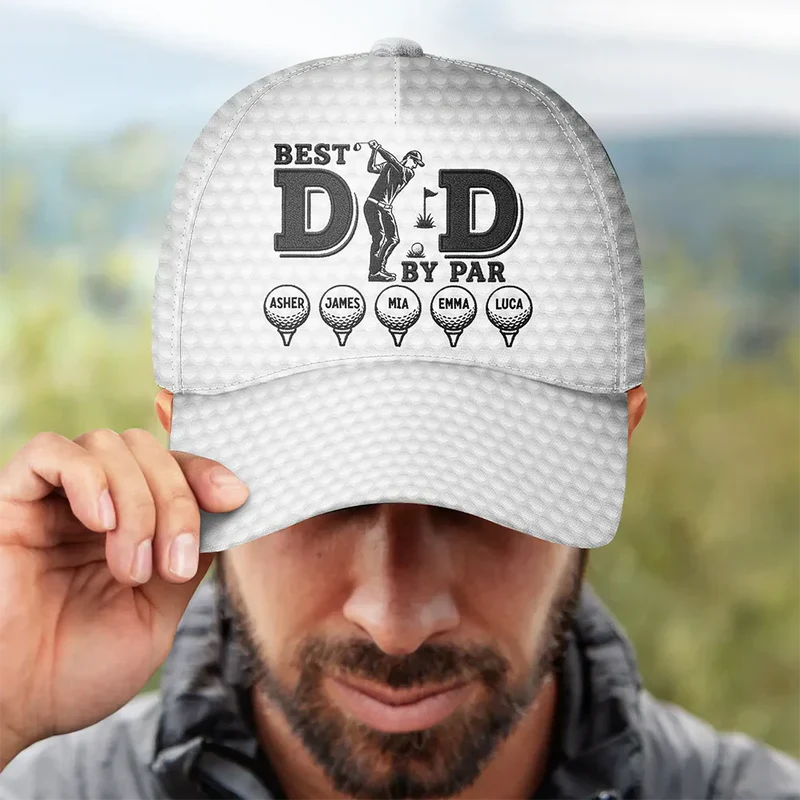 Classic Cap with Best Dad By Par Artwork, Custom Golf Course Style, Creative Gift He'll Wear