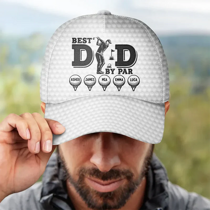 Classic Cap with Best Dad By Par Artwork, Custom Golf Course Style, Creative Gift He'll Wear