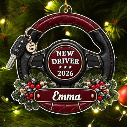 New Driver Acrylic Ornament, Personalized Driving Keepsake, Creative Gift for a Proud Family Celebration
