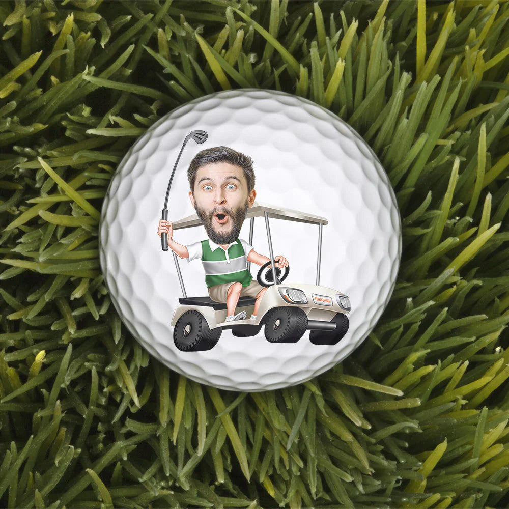 Personalized Funny Golf Ball with Photo Cartoon, If Found Please Hit Better Quote, Unique Gift for Golfers