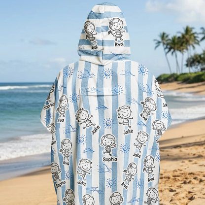 Personalized Hooded Pocket Beach Towel for Mom, This Mommy Belongs To, Unique Beach Gift