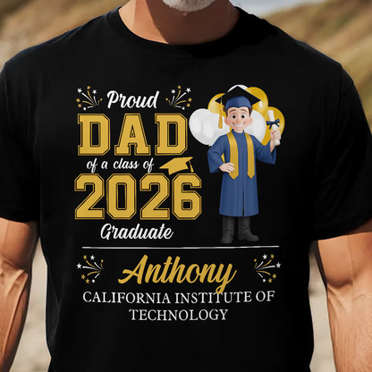 Proud Family Graduation Classic Tee, Personalized Matching Shirt Gift for Mom Dad Grandma at the Ceremony