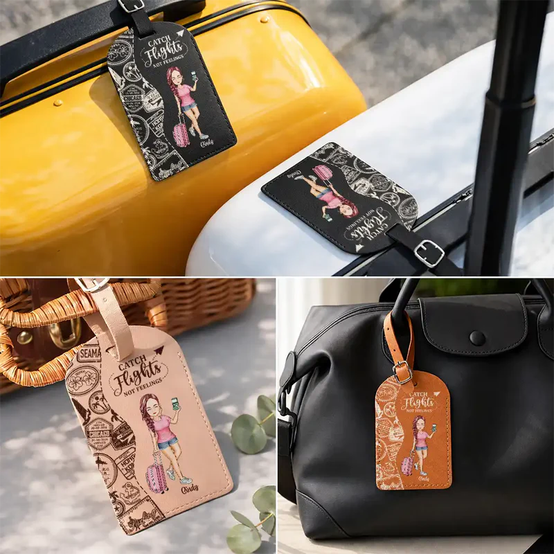 And So The Adventure Begins Luggage Tag, Personalized Travel Gift for Her, Fun Airport Vibes and Easy Bag ID