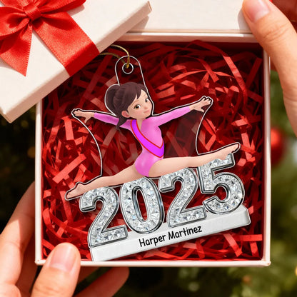Personalized Gymnast Split Pose Acrylic Ornament for Dance Lovers - Unique Gift for Daughter or Granddaughter