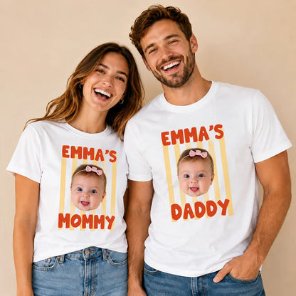 Personalized Classic Tee with Baby Photo Faces, Custom Grandma Shirt, Unique Gift for Family Memories