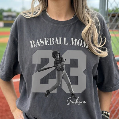 Soccer Mom Classic Tee, Personalized Dribbling Player Photo Keepsake, Creative Gift for a Proud Sports Mom