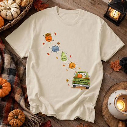Personalized Classic Tee with Grandma's Little Pumpkins, Fall Pumpkin Unique Gift for Grandma