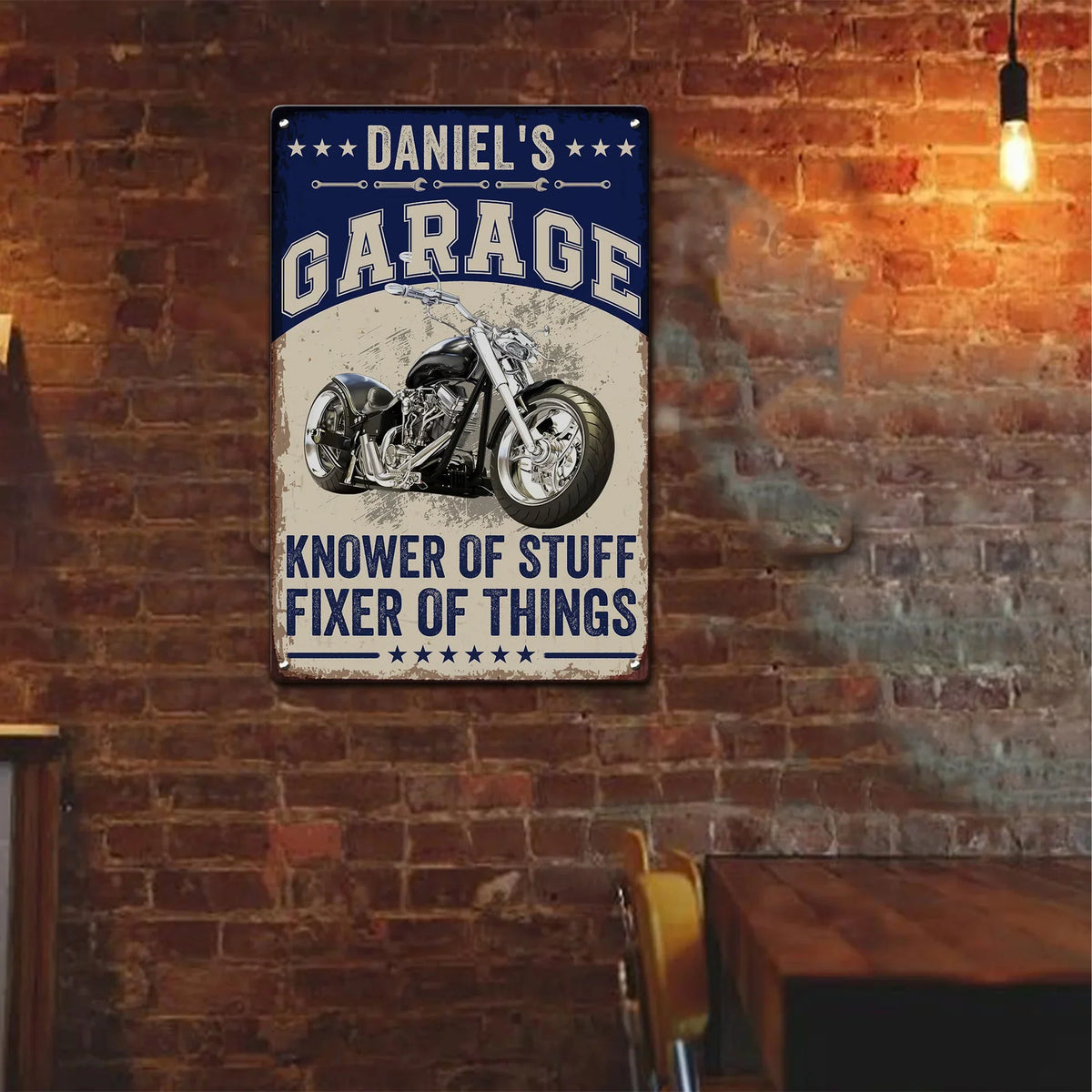 Personalized Rectangular Iron Sign, Vintage Red Car Workshop Decor, Unique Gift for Dad & Car Enthusiast