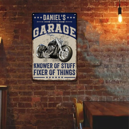 Personalized Rectangular Iron Sign, Vintage Red Car Workshop Decor, Unique Gift for Dad & Car Enthusiast
