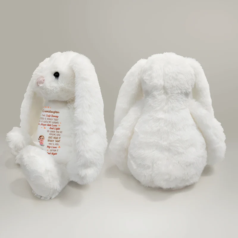 Personalized Plush Bunny for Granddaughter, Grandma 'I Filled It With My Wishes' Keepsake Gift, Sweet & Comforting