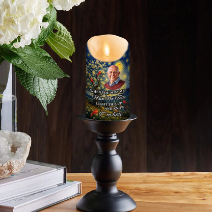 Custom Flameless LED Candle, When You Miss Me Quote & Cardinals, Creative Sympathy Gift for Home