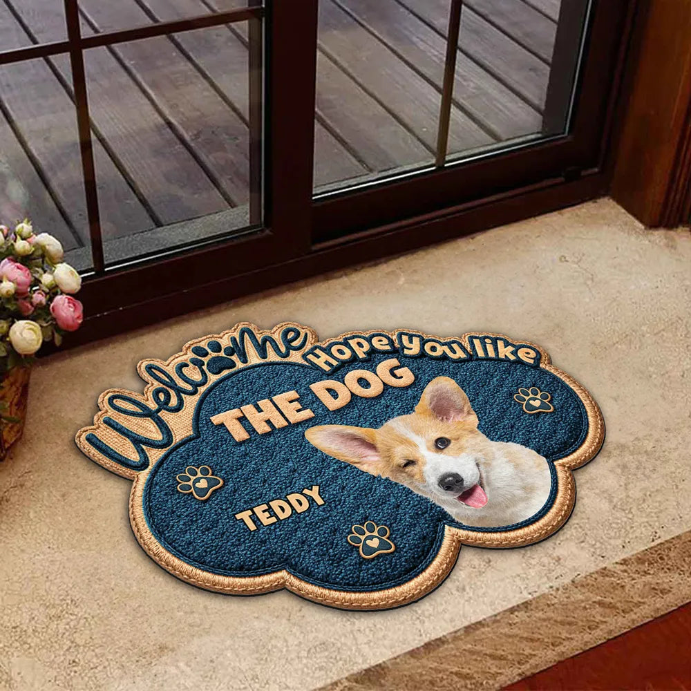 Hope You Like Dogs Personalized Shaped Doormat, Fun Entryway Welcome Gift for Pet Owners