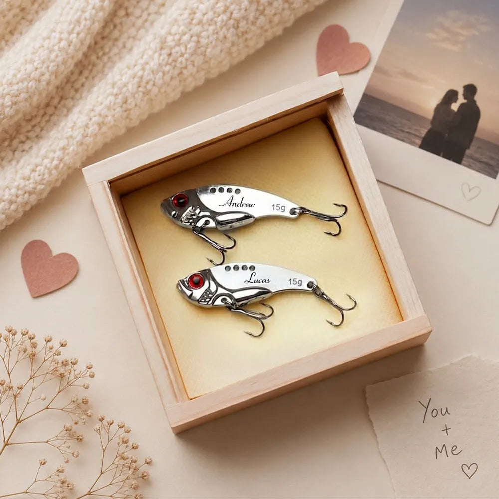 Custom Fishing Lure for Husband, Creative Romantic Gift for Anglers with Rose Gift Box