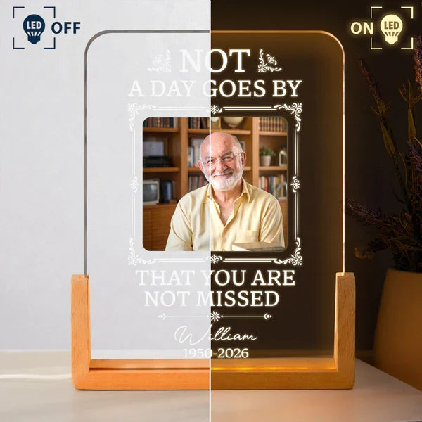 Custom LED Light Frame With Soft Glow, Not A Day Goes By Memorial Creative Gift for Family