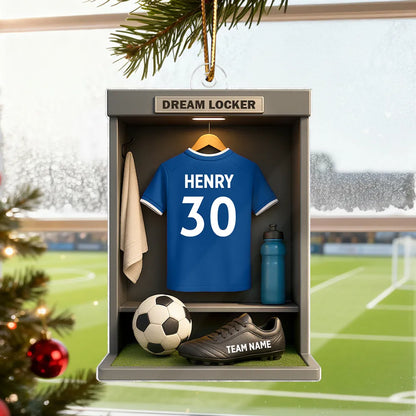 Soccer Locker Acrylic Ornament – Perfect Holiday Gift for Soccer Lovers & Players