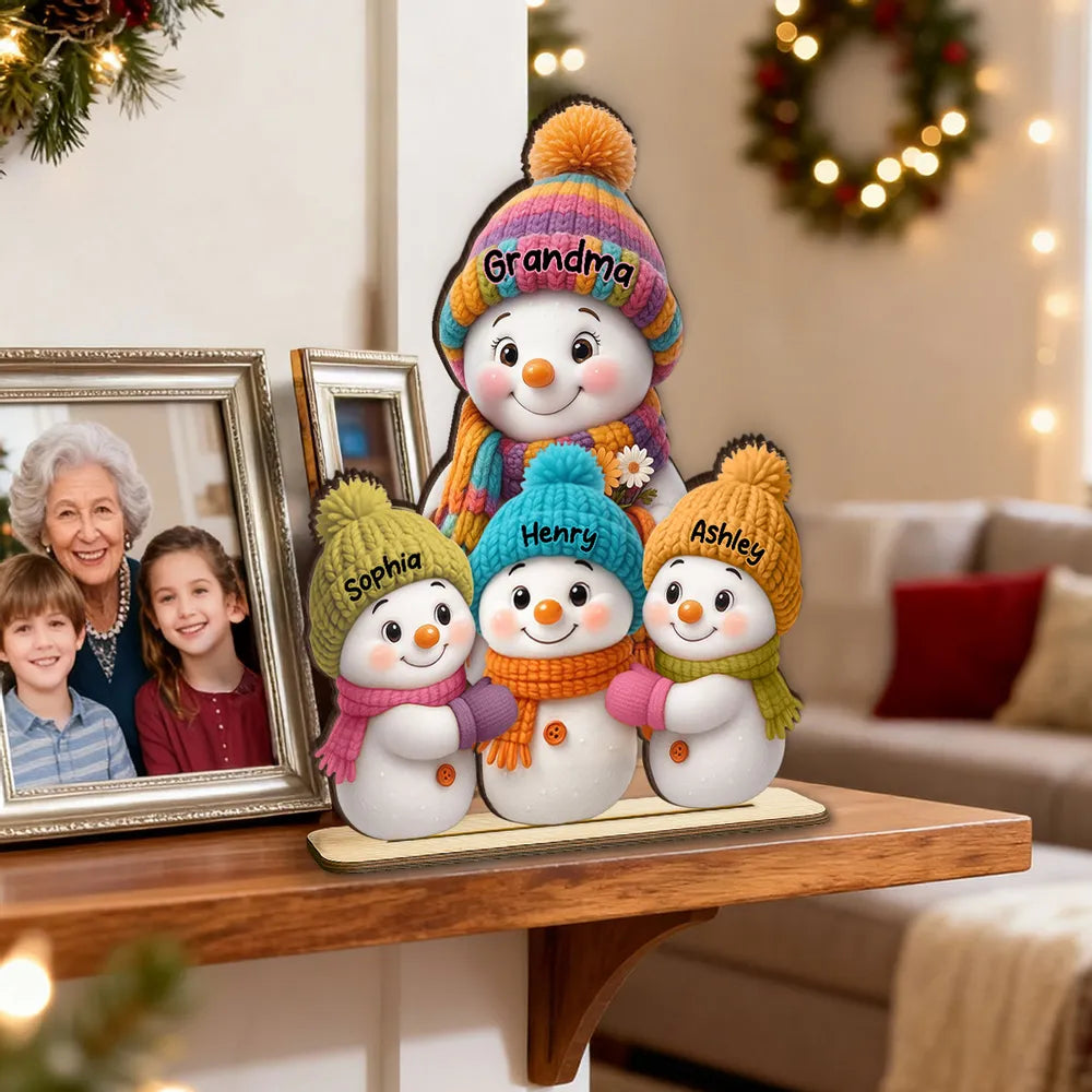 Fridge Magnet Snowman Family, removable kitchen décor for holiday kitchens, cozy colors, gift-ready keepsake for parents, grandparents, and kids
