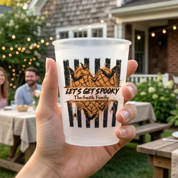 Let's Get Spooky Personalized Frosted Plastic Cup, Playful Halloween Keepsake, Creative Gift for Friends