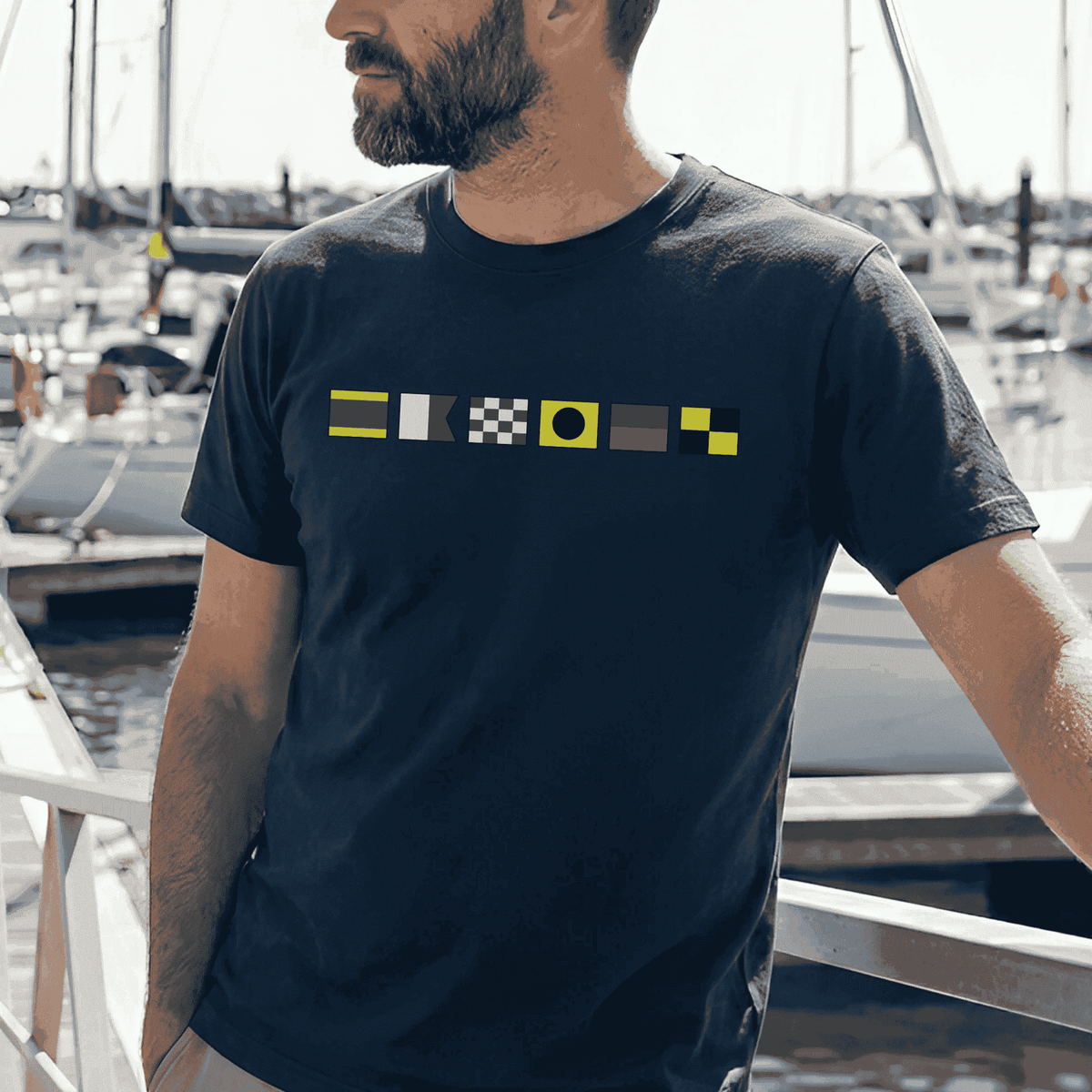 Nautical Signal Flags Classic Tee, Personalized for Your Name, Beachy Everyday Style, Thoughtful Gift